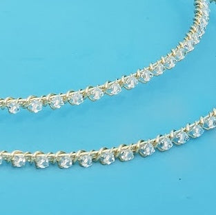 Crown Pair - Gold with Swarovski Crystals Wedding Crowns