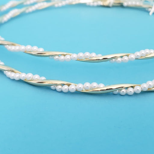 Crown Pair: Pearl and Gold Twist Stefana Wedding Crowns