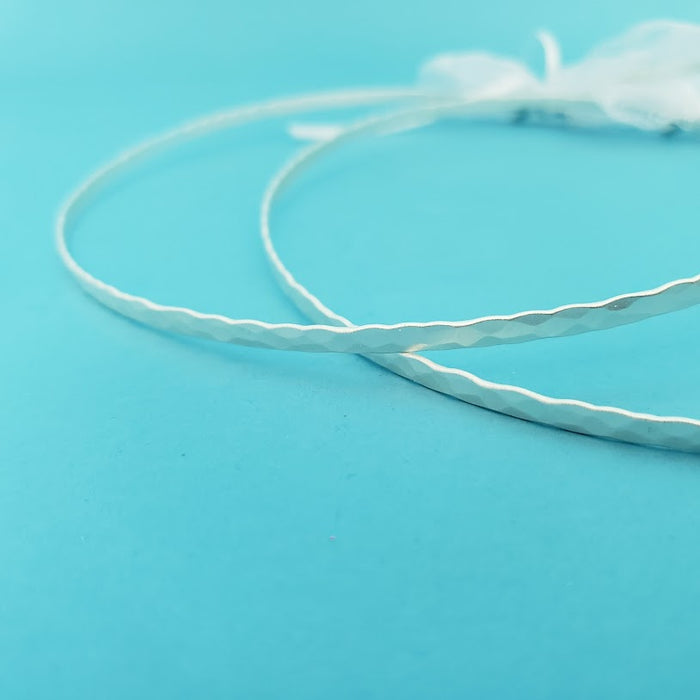 Crown Pair: Hammered Silver Stefana Wedding Crowns