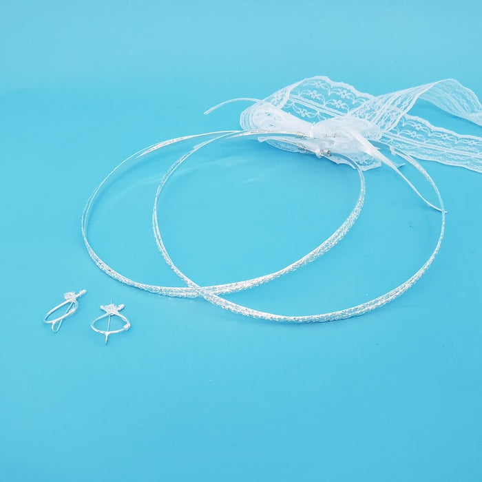 Crown Pair: Double Engraved Silver Wedding Crowns