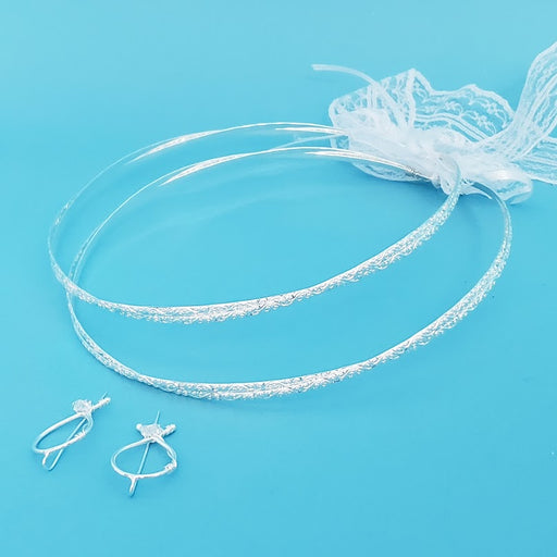 Crown Pair: Double Engraved Silver Wedding Crowns