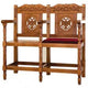 Orthodox Wooden Chair – Hand-Carved Oak with Byzantine Eagle Design (Single, Double, Triple, or Quadruple)