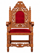 Orthodox Bishop’s Chair with Byzantine Eagle and Carved Edged Bottom Bar - Hand-Carved Wood