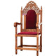 Orthodox Bishop’s Chair – Byzantine Hand-Carved Wood with Velvet Upholstery