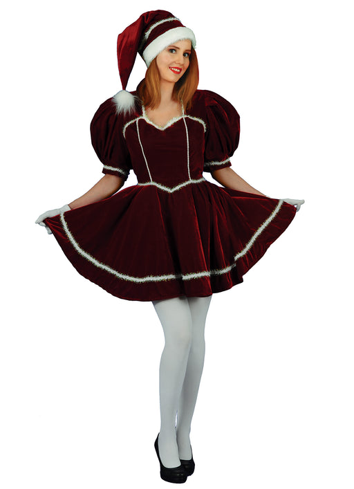 Christmas Mrs. Santa Claus Burgundy Costume - Adult Woman