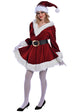 Christmas Burgundy Velvet Miss Santa Costume - Adult Woman