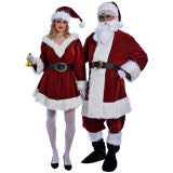 Christmas Burgundy Velvet Miss Santa Costume - Adult Woman