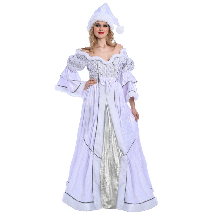 Christmas White Mrs. Santa Claus Costume - Adult Woman