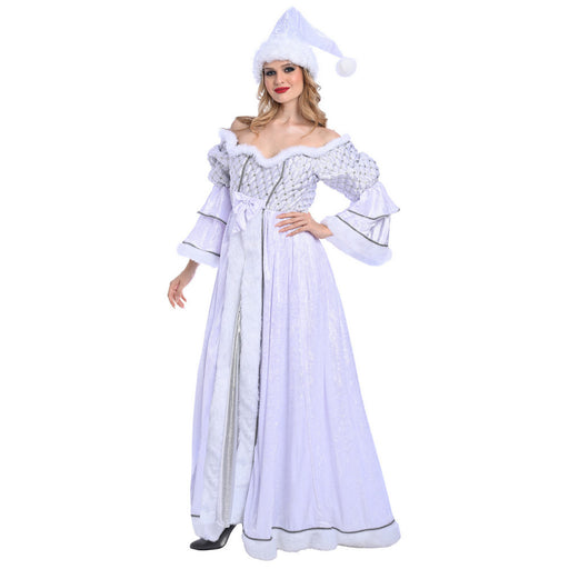Christmas White Mrs. Santa Claus Costume - Adult Woman
