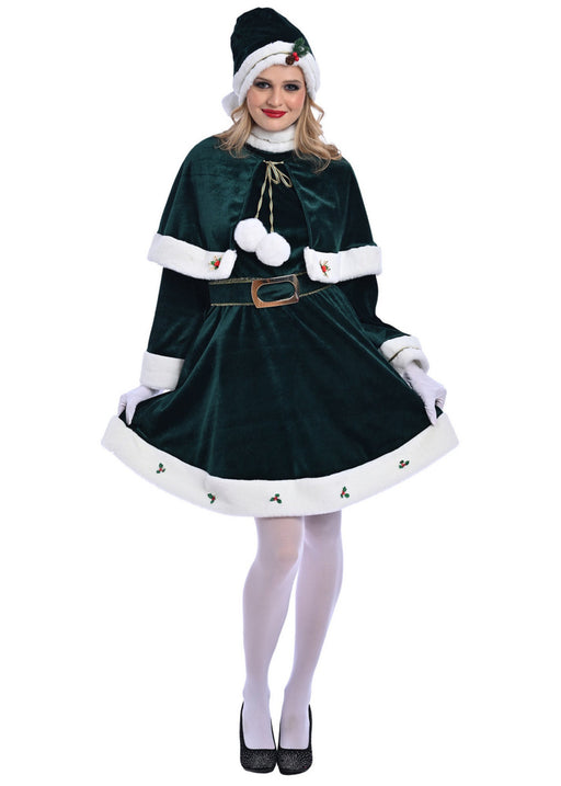Christmas Green Miss Santa Costume - Adult Woman
