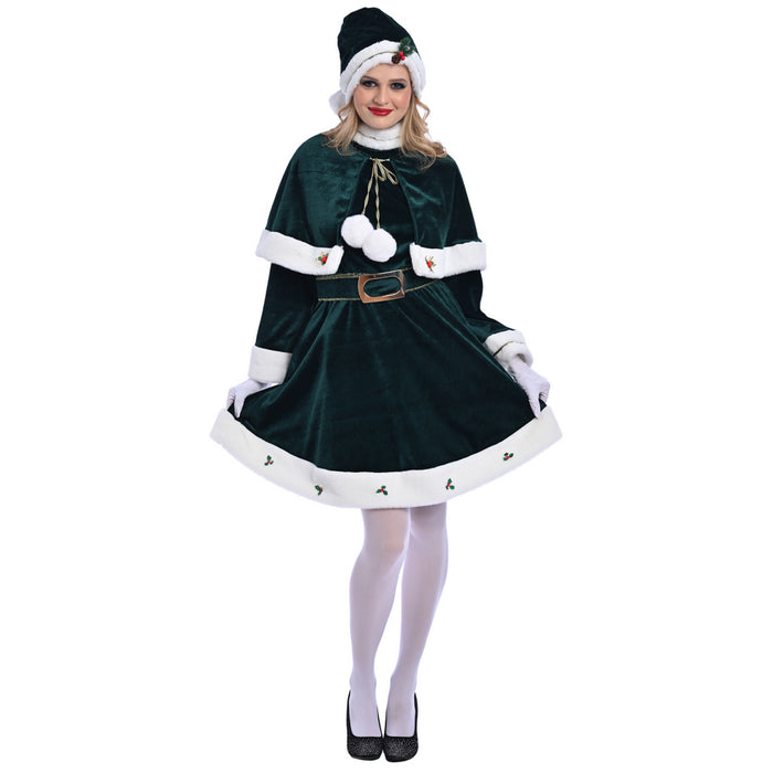 Christmas Green Miss Santa Costume - Adult Woman