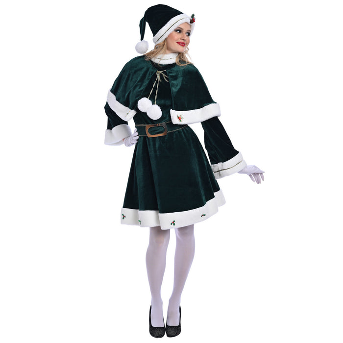 Christmas Green Miss Santa Costume - Adult Woman