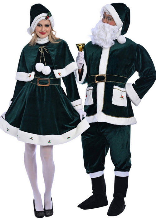 Christmas Green Miss Santa Costume - Adult Woman