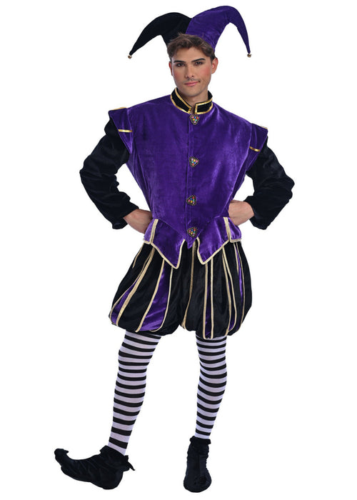 Christmas Purple Velvet Elf Costume - Adult Male