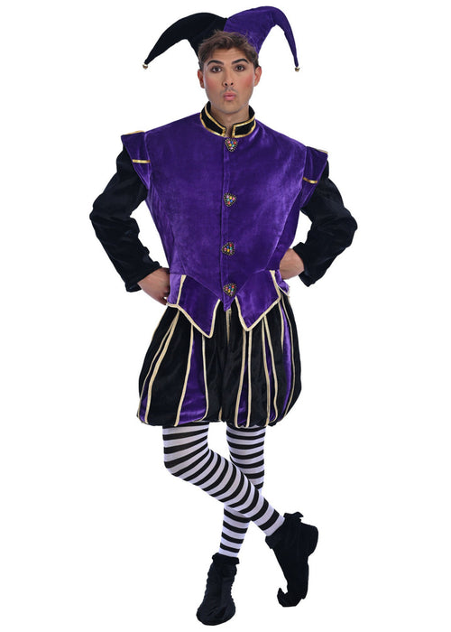 Christmas Purple Velvet Elf Costume - Adult Male