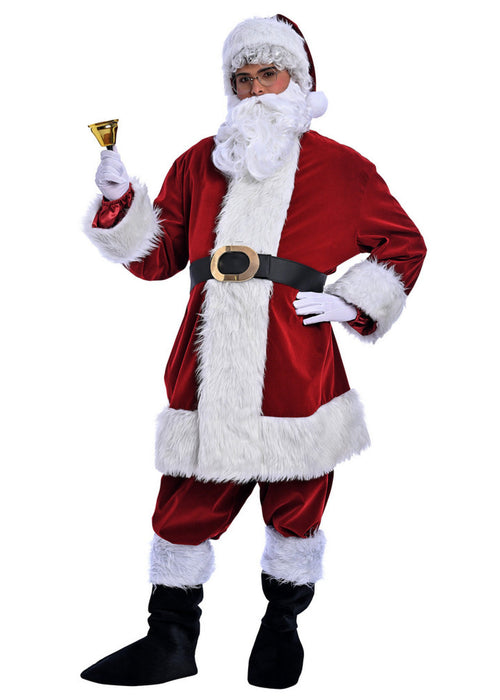 Christmas Burgundy Santa Claus Costume - Adult Male