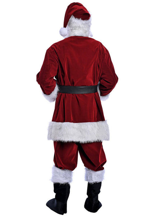 Christmas Burgundy Santa Claus Costume - Adult Male