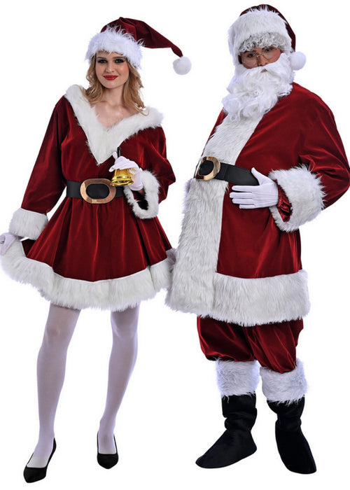 Christmas Burgundy Santa Claus Costume - Adult Male
