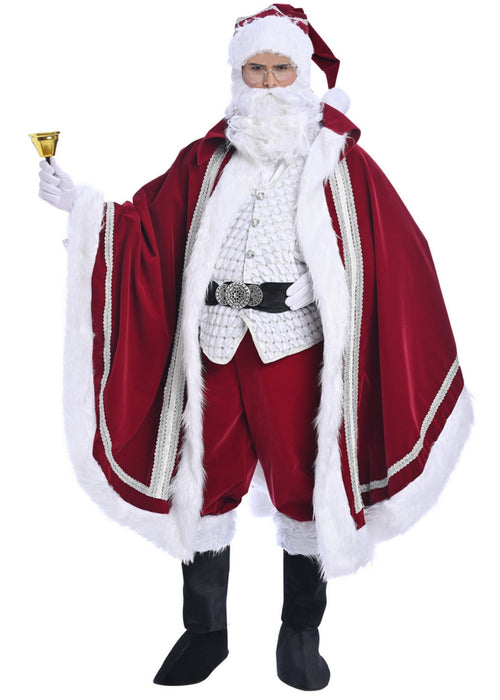 Christmas Burgundy Santa Claus Costume - Adult Male