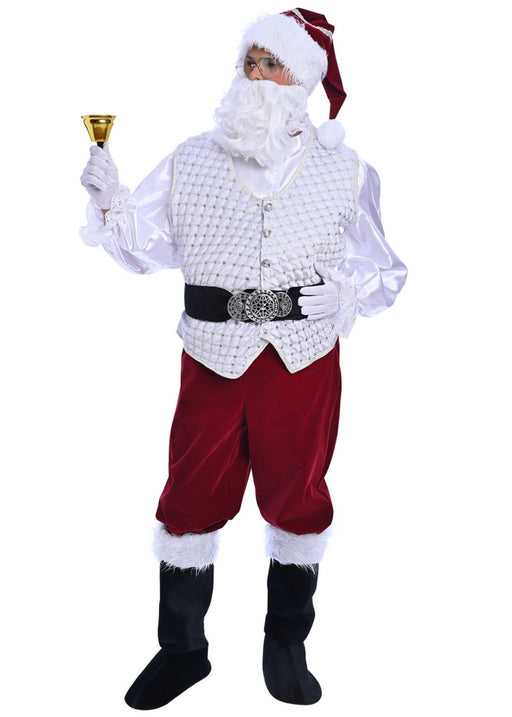 Christmas Burgundy Santa Claus Costume - Adult Male