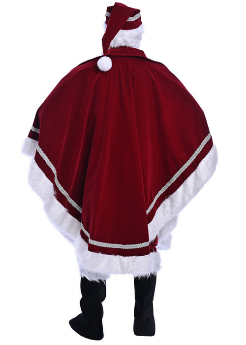 Christmas Burgundy Santa Claus Costume - Adult Male