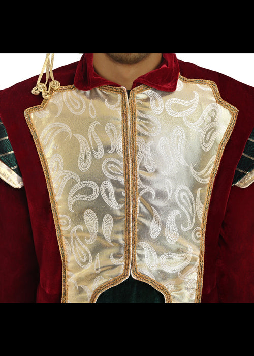 Christmas Burgundy Elf Costume - Adult Male