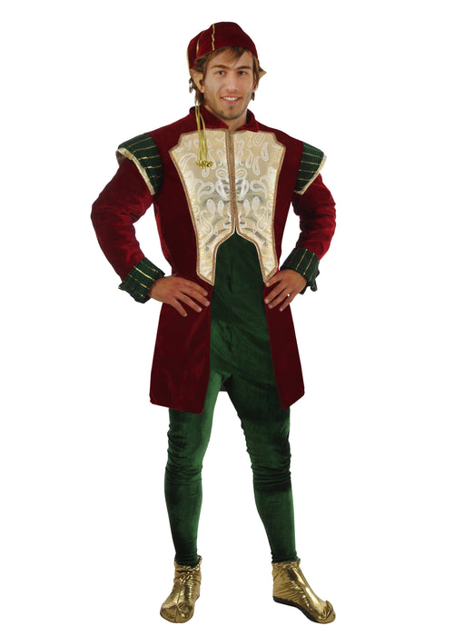 Christmas Burgundy Elf Costume - Adult Male