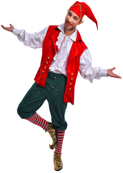 Christmas Red Elf Costume - Adult Male