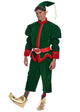 Christmas Green Velvet Elf Costume - Adult Male