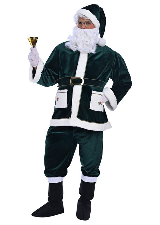 Christmas Green Santa Claus Costume - Adult Male