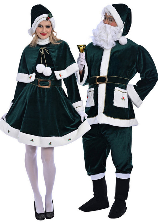 Christmas Green Santa Claus Costume - Adult Male