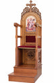 Orthodox Bishop’s Throne – Hand-Carved with Decorative Side and Lower Panels and Cross at Top (Style 445)