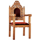Orthodox Bishop’s Chair – Hand-Carved Wood Straight Arms