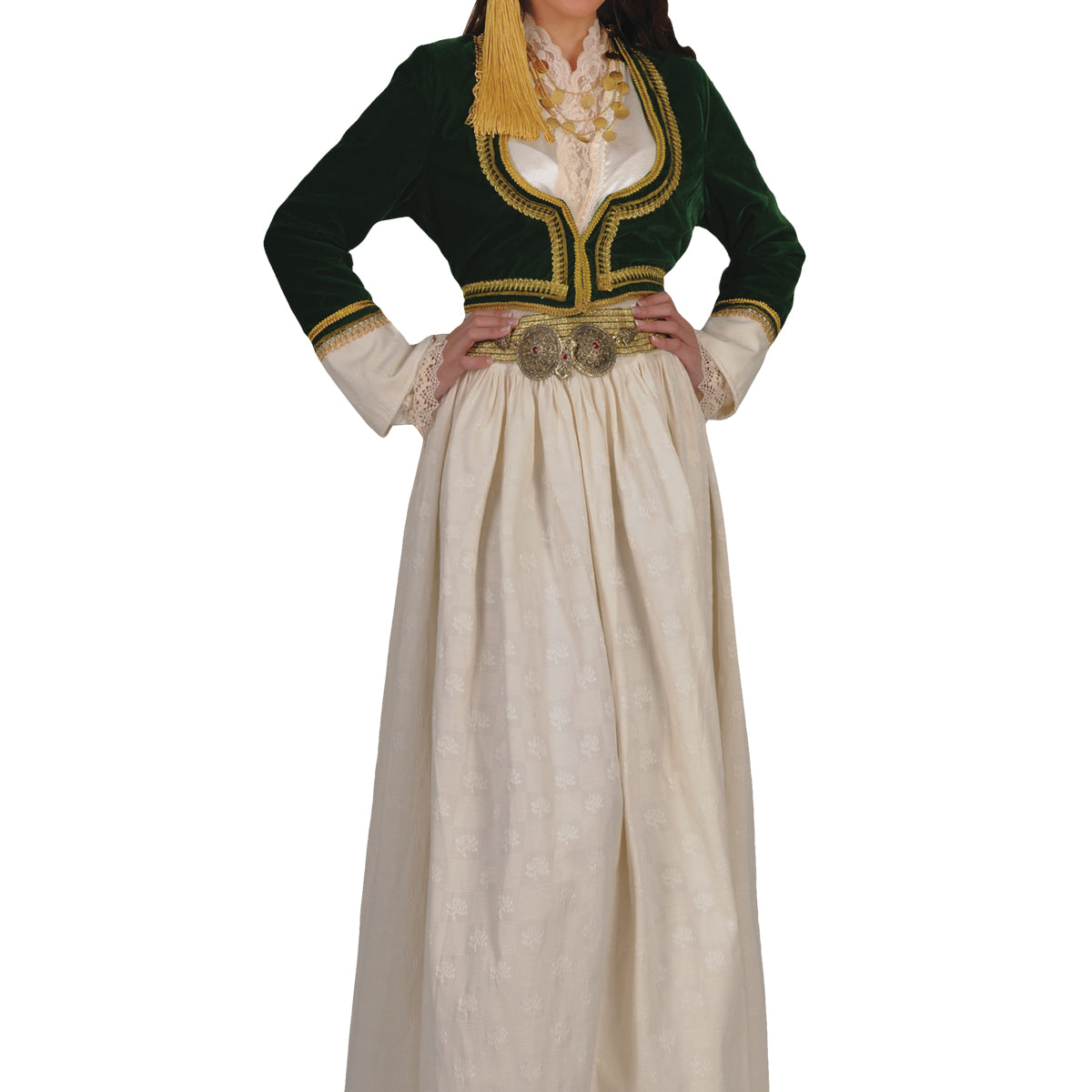 Amalia White Brocade Costume