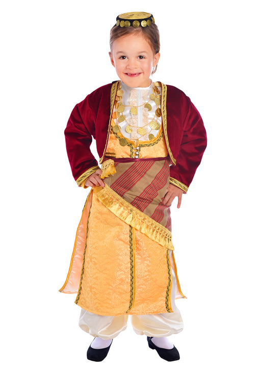 Pontos Girl Gold Traditional Dress (Sizes 2, 4, 6, and 8)