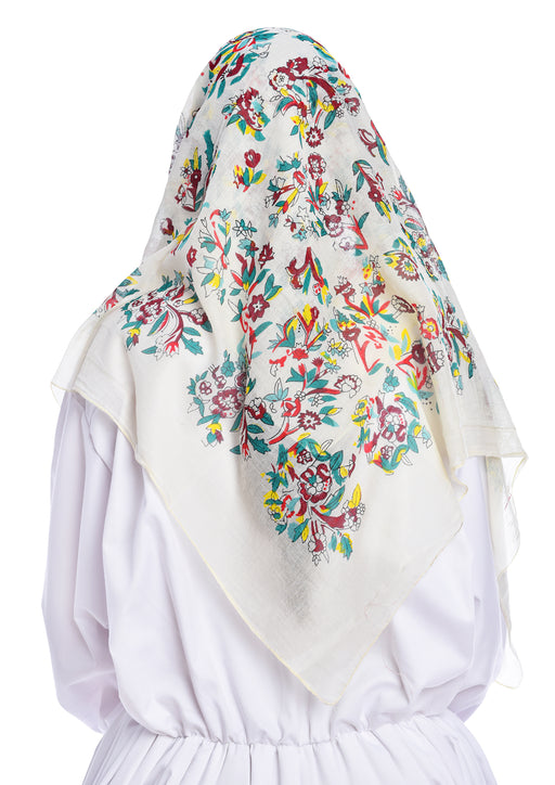 Traditional Scarf White-  Large