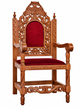 Orthodox Bishop’s Chair with Byzantine Eagle and Carved Edged Bottom Bar - Hand-Carved Wood