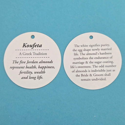 Explanation Circle Card -WEDDING - 5 Almonds Greek Tradition