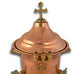 Holy Water Font with Lid and Metal Cross - Copper - Double Faucet