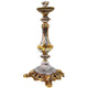 Two-Tone Silver & Gold Candlestick – Carved Design (14")