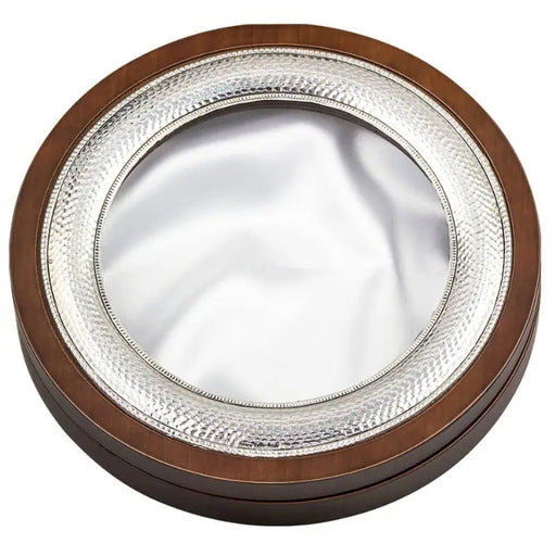 Sterling Silver Circle Case with Hammered Framing