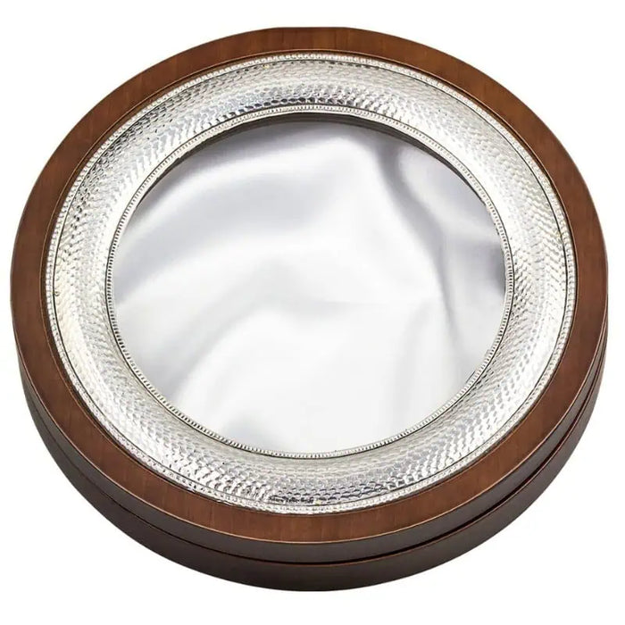 Sterling Silver Circle Case with Hammered Framing