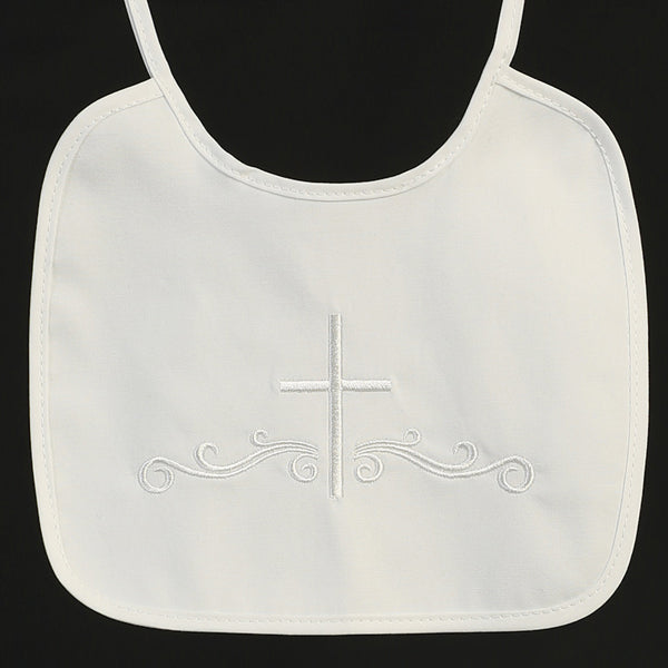 100% Cotton Bib with Embroidered Cross