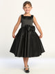 Satin Bow Dress – Tea Length (2T - 10 Years) - Multiple Colors