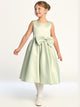 Satin Bow Dress – Tea Length (2T - 10 Years) - Multiple Colors