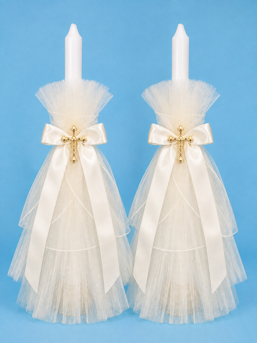 Pair of Chios Thick Stem Candles (2)