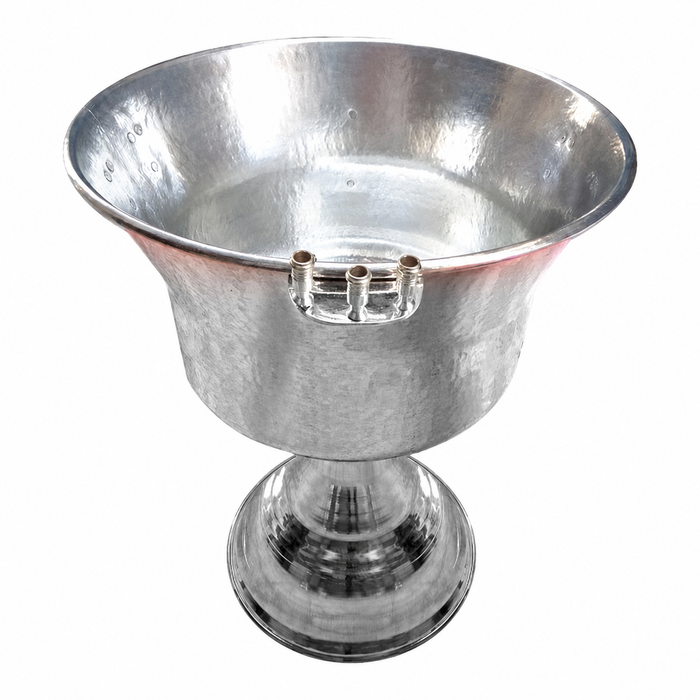 Silver Hammered Baptismal Font with Cross - 60, 65, 70 Liters