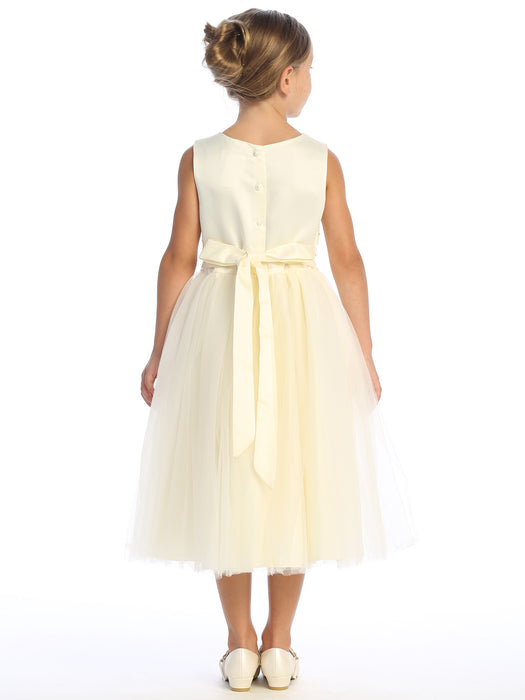 Flower Girl - Ivory Lace Bodice Tulle Dress for Girls (Sizes 2-10)