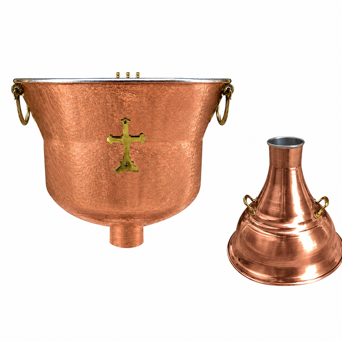 Orthodox Baptismal Font – Forged Copper – 70 Liters