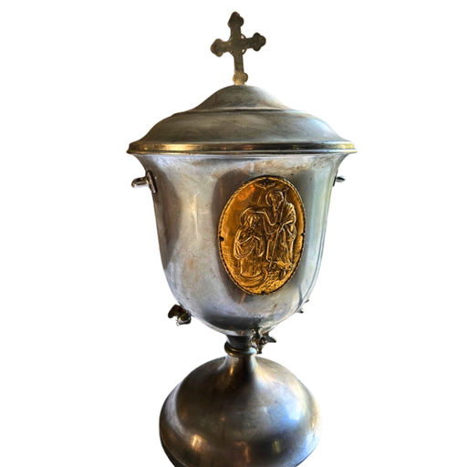 Holy Water Font with Medallion Icon (3 Gallon / 12 liters)